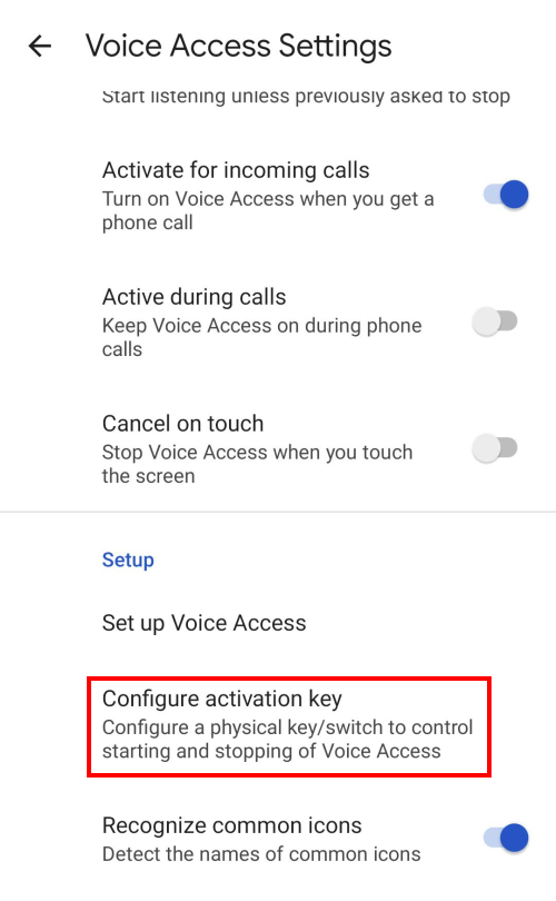 Scroll down and tap configure Activation key